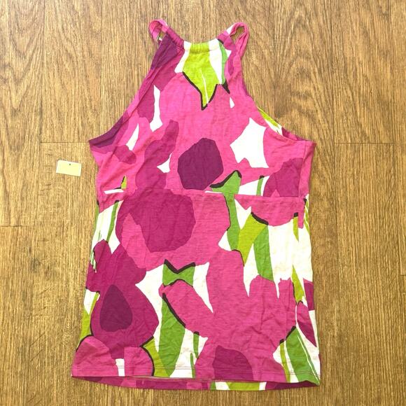 Michael Michael Kors Pink White Green Keyhole Halter Tank Top Size Small - Picture 5 of 11